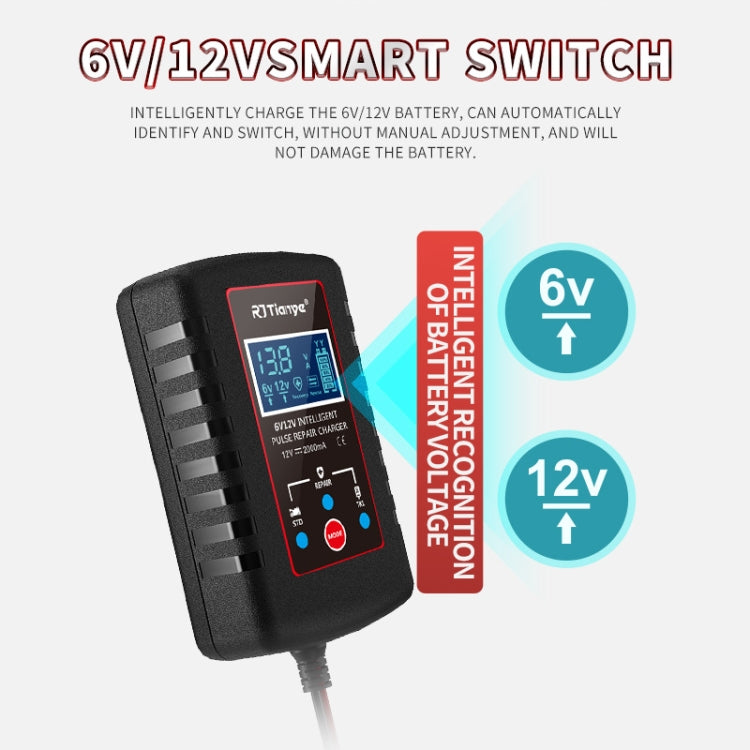 RJtianye 6V/12V ASE Adapter Cable Car Motorcycle Lawn Mower Battery Charger(US Plug) - Battery Charger by RJtianye | Online Shopping UK | buy2fix