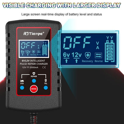 RJtianye 6V/12V ASE Adapter Cable Car Motorcycle Lawn Mower Battery Charger(US Plug) - Battery Charger by RJtianye | Online Shopping UK | buy2fix