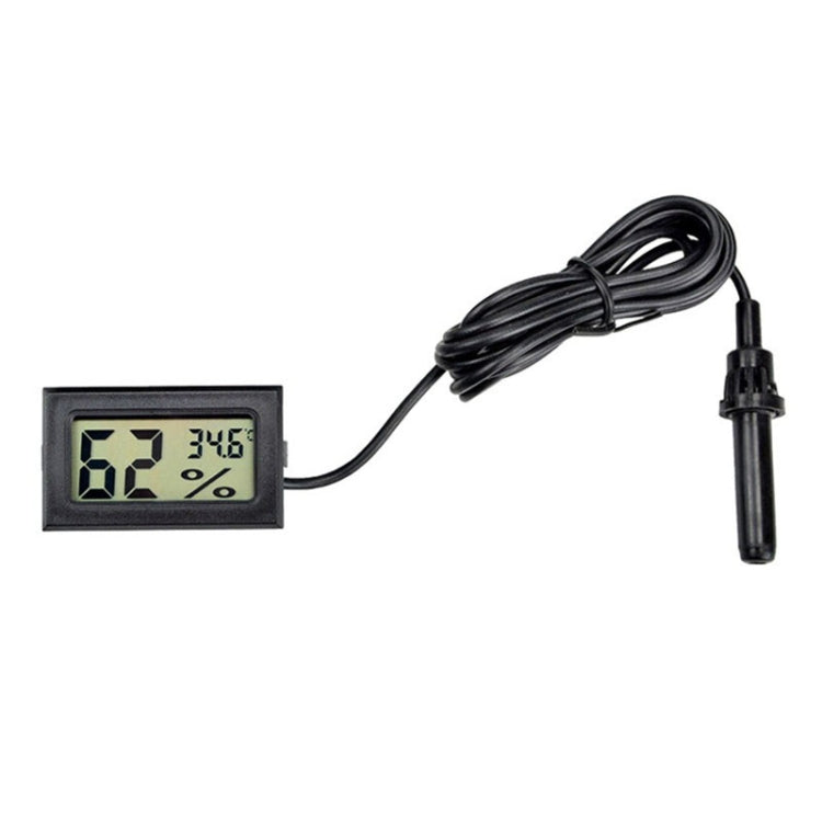 With Probe Digital Thermometer Hygrometer Electronic Temperature Detection Sensor, Model: FY-12 Black - Thermometer by buy2fix | Online Shopping UK | buy2fix