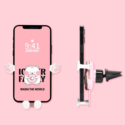 ICARER FAMILY AK-01 Car Air Outlet Cartoon Phone Holder Car Navigation Gravity Support Frame(White) by ICARER FAMILY