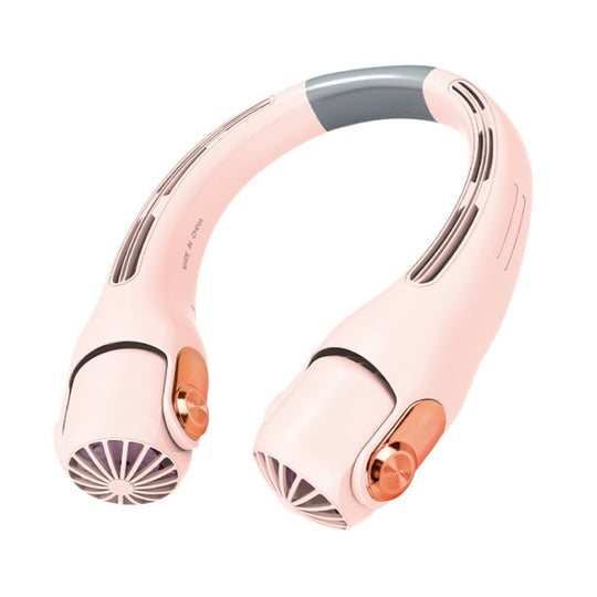 Mini Silicone Neck Fan Portable USB Student Outdoor Adjustable Fan(Pink)