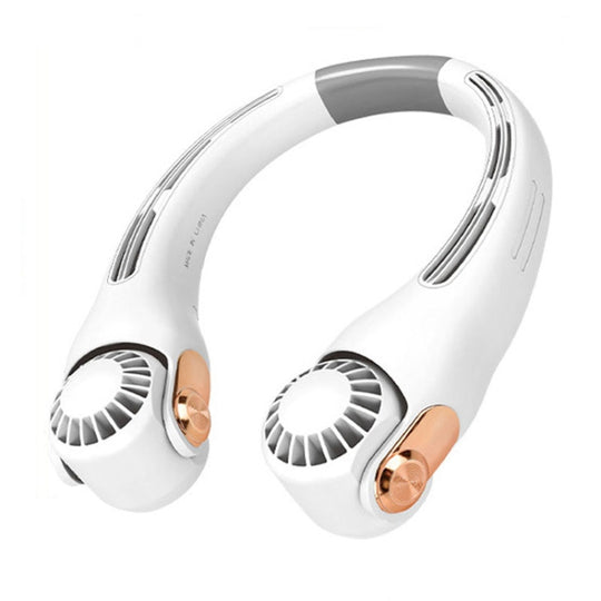Mini Silicone Neck Fan Portable USB Student Outdoor Adjustable Fan(White)