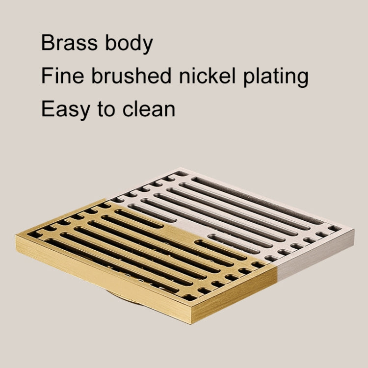 All Copper Brushed Anti-Odor Floor Drain Gravity Copper Core Bathroom Floor Drain, Specification: Round Invisible - Drain Strainers by buy2fix | Online Shopping UK | buy2fix