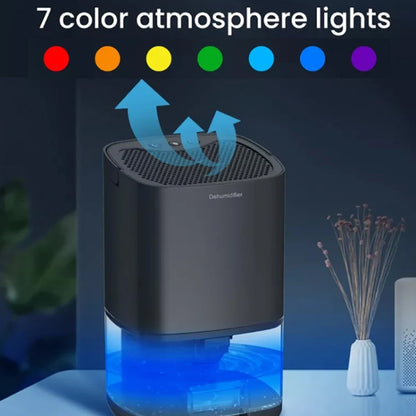 1L 36W Air Dehumidifier for Home Damp Drying Clothes with 7 colors Light UK Plug(Black) - Dehumidifiers by buy2fix | Online Shopping UK | buy2fix