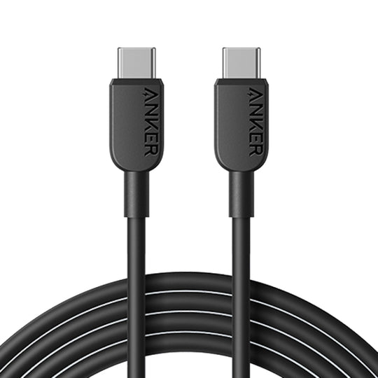 ANKER A81E2 1.8m 60W Dual Type-C Data Cell Phone Dual Head Fast Charging Cable(Black)