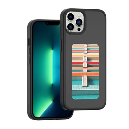 For iPhone 13 Pro Max NFC Four-Color E-ink Screen DIY Phone Case(Black) - iPhone 13 Pro Max Cases by buy2fix | Online Shopping UK | buy2fix
