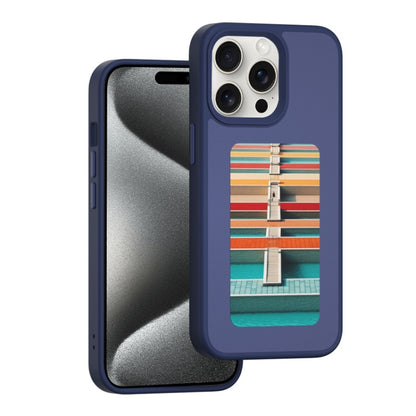 For iPhone 15 Pro Max NFC Four-Color E-ink Screen DIY Phone Case(Blue) - iPhone 15 Pro Max Cases by buy2fix | Online Shopping UK | buy2fix