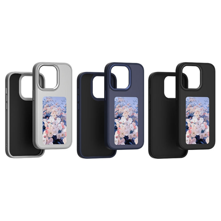For iPhone 14 Pro NFC Four-Color E-ink Screen DIY Phone Case(Blue) - iPhone 14 Pro Cases by buy2fix | Online Shopping UK | buy2fix
