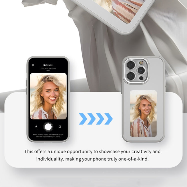 For iPhone 15 Pro Max NFC Four-Color E-ink Screen DIY Phone Case(Black) - iPhone 15 Pro Max Cases by buy2fix | Online Shopping UK | buy2fix