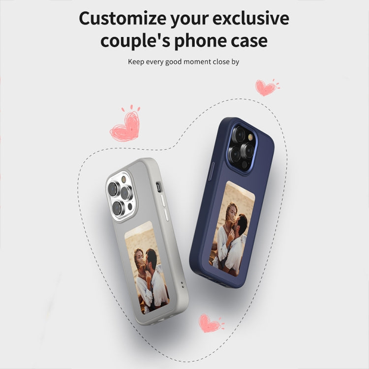 For iPhone 13 Pro Max NFC Four-Color E-ink Screen DIY Phone Case(Blue) - iPhone 13 Pro Max Cases by buy2fix | Online Shopping UK | buy2fix