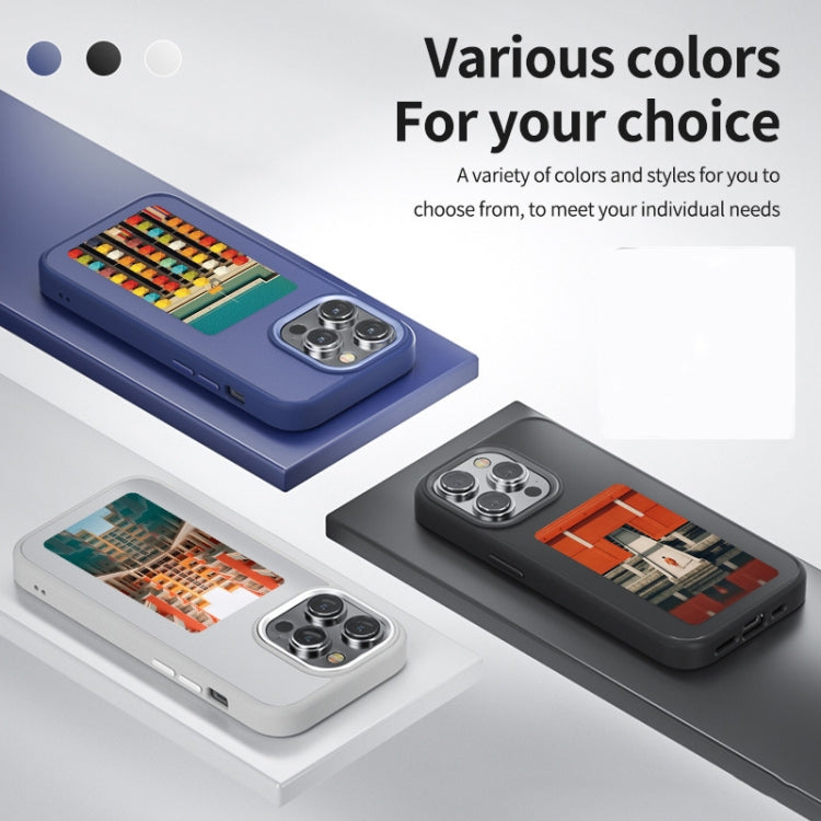 For iPhone 14 Pro Max NFC Four-Color E-ink Screen DIY Phone Case(Blue) - iPhone 14 Pro Max Cases by buy2fix | Online Shopping UK | buy2fix