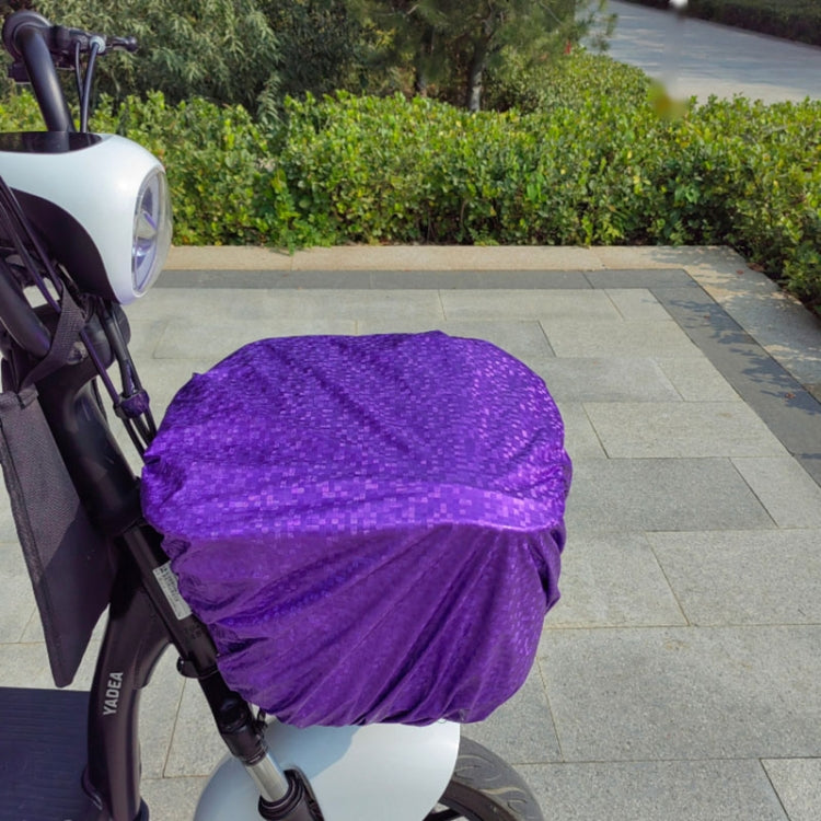 Battery Car Front Basket Rain Cover Bicycle Basket Waterproof Bag Universal, Size: Large(Purple) by buy2fix