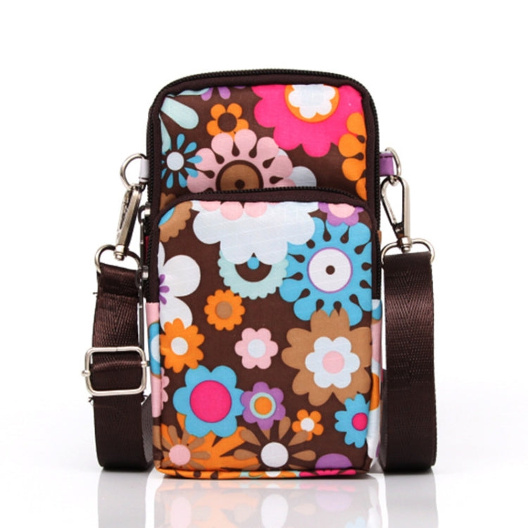 Printed Crossbody Mobile Phone Bag Mini Wallet With Arm Band, Style: Colorful Flower by buy2fix