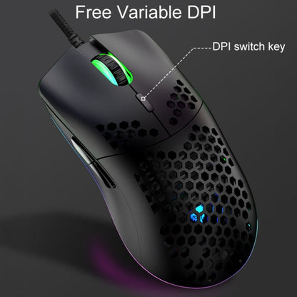 XUNSVFOX XYH90 Wired Hollow Hole Mouse RGB Illuminated Macro Programming Gaming Mouse(Black) - Wired Mice by XUNSVFOX | Online Shopping UK | buy2fix