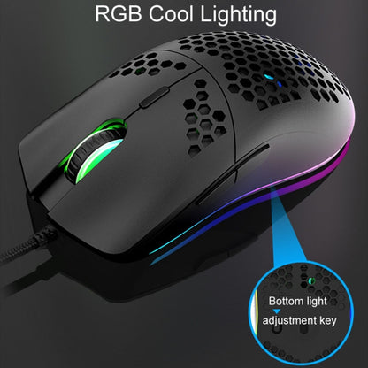 XUNSVFOX XYH90 Wired Hollow Hole Mouse RGB Illuminated Macro Programming Gaming Mouse(Black) - Wired Mice by XUNSVFOX | Online Shopping UK | buy2fix