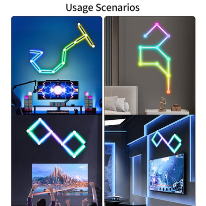 JSK-P30 9 Sections Smart WiFi Bluetooth Splicing Atmosphere Light Sound Control Constellation Light Support Amazon Alexa / Google Assistant / DuerOS US Plug(White) - Novelty Lighting by buy2fix | Online Shopping UK | buy2fix