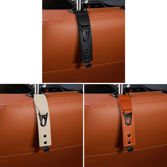 Car Seat Back Multifunctional Storage Metal Hook(Brown) by buy2fix