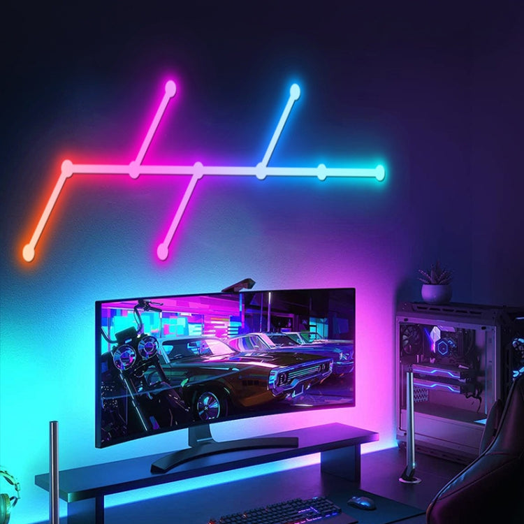 JSK-P22 5V Bluetooth RGB Stitching Light E-Sports Atmosphere Decorative Lamp, Style: 9 Sections+USB To DC Line+EU Plug(Black) by buy2fix