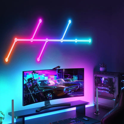 JSK-P22 5V Bluetooth RGB Stitching Light E-Sports Atmosphere Decorative Lamp, Style: 9 Sections+USB To DC Line+EU Plug(Black) by buy2fix