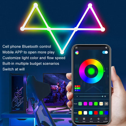 JSK-P22 5V Bluetooth RGB Stitching Light E-Sports Atmosphere Decorative Lamp, Style: 9 Sections+USB To DC Line+EU Plug(White) - Novelty Lighting by buy2fix | Online Shopping UK | buy2fix