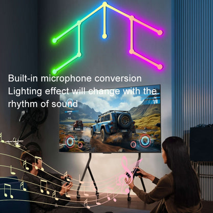 JSK-P22 5V Bluetooth RGB Stitching Light E-Sports Atmosphere Decorative Lamp, Style: 9 Sections+USB To DC Line+EU Plug(Black) by buy2fix