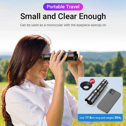 APEXEL APL-20-40XCR50 20-40X Phone Zoom Lens Kit with Adjustable 42-129cm Tripod HD Telephoto Lens for Moon, Concert Photography - Lens & Accessories by APEXEL | Online Shopping UK | buy2fix