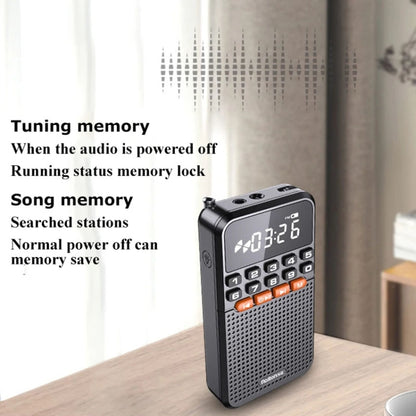 Rolton T1 Portable Radio Receiver Old People Singing Opera Player Mini Stereo Walkman(Black) - Radio Player by Rolton | Online Shopping UK | buy2fix