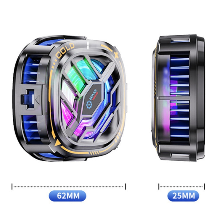 X76 Magnetic Digital Display Semiconductor Mobile Phone Radiator with Chip(Black Gold) - Cooling Fan Radiator by buy2fix | Online Shopping UK | buy2fix