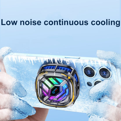 X76 Magnetic Digital Display Semiconductor Mobile Phone Radiator with Chip(Black Gold) - Cooling Fan Radiator by buy2fix | Online Shopping UK | buy2fix