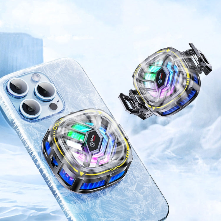 X76 Magnetic Digital Display Semiconductor Mobile Phone Radiator with Chip(Black Gold) - Cooling Fan Radiator by buy2fix | Online Shopping UK | buy2fix