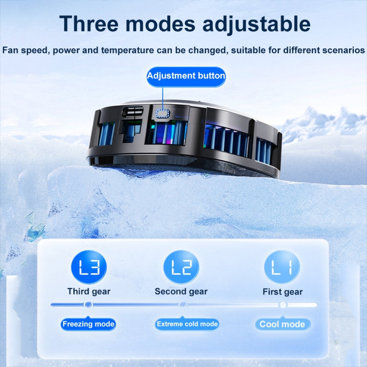 X76 Magnetic Digital Display Semiconductor Mobile Phone Radiator with Chip(Black Gold) - Cooling Fan Radiator by buy2fix | Online Shopping UK | buy2fix