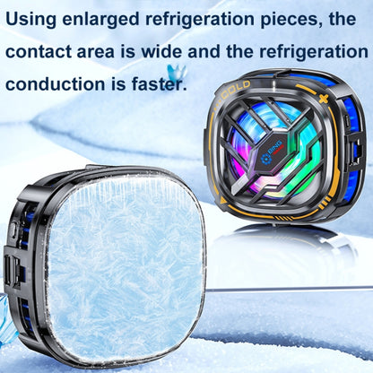 X76 Magnetic Digital Display Semiconductor Mobile Phone Radiator with Chip(Black Gold) - Cooling Fan Radiator by buy2fix | Online Shopping UK | buy2fix