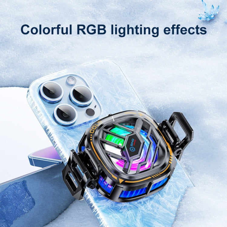 X76 Magnetic Digital Display Semiconductor Mobile Phone Radiator with Chip(Black Gold) - Cooling Fan Radiator by buy2fix | Online Shopping UK | buy2fix