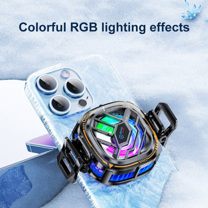 X76 Magnetic Digital Display Semiconductor Mobile Phone Radiator with Chip(Black Gold) - Cooling Fan Radiator by buy2fix | Online Shopping UK | buy2fix