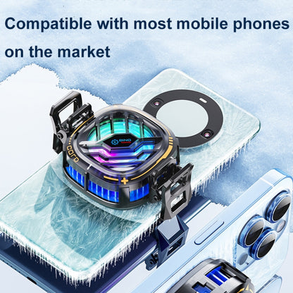 X76 Magnetic Digital Display Semiconductor Mobile Phone Radiator with Chip(Black Gold) - Cooling Fan Radiator by buy2fix | Online Shopping UK | buy2fix