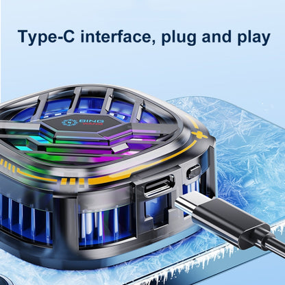 X76 Magnetic Digital Display Semiconductor Mobile Phone Radiator with Chip(Black Gold) - Cooling Fan Radiator by buy2fix | Online Shopping UK | buy2fix