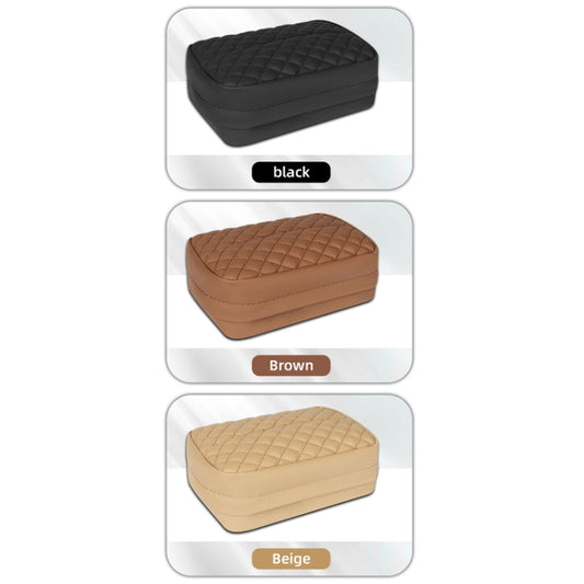 Car Sun Visor Armrest Box Back Hanging Tissue Box(Beige) by buy2fix
