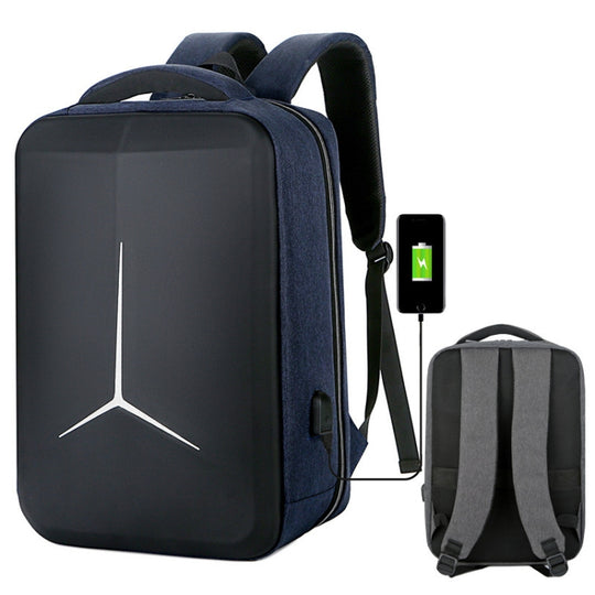 15 inch Large-Capacity Waterproof Business Commuter Laptop Backpack with USB Port(Simplified Blue)