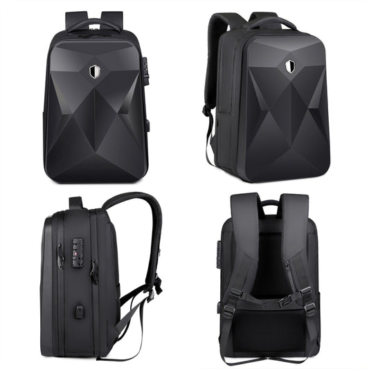 17 inch Password Lock Large Capacity Waterproof Laptop Backpack with USB Port(Dark Gray) by buy2fix