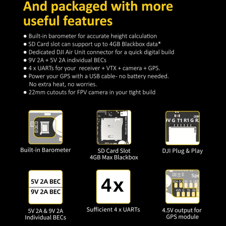 SpeedyBee BLS 50A 4-in-1 ESC 3-6S Lipo Barometer For RC Drone - Flight Controller by buy2fix | Online Shopping UK | buy2fix