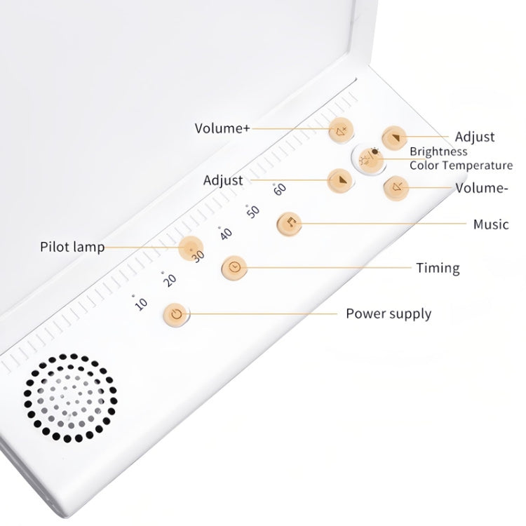 SAD White Noise Phototherapy Lamp Smart Emotional Night Light Music Decompression Therapy Light With Type-C Line+UK Plug - Others by buy2fix | Online Shopping UK | buy2fix