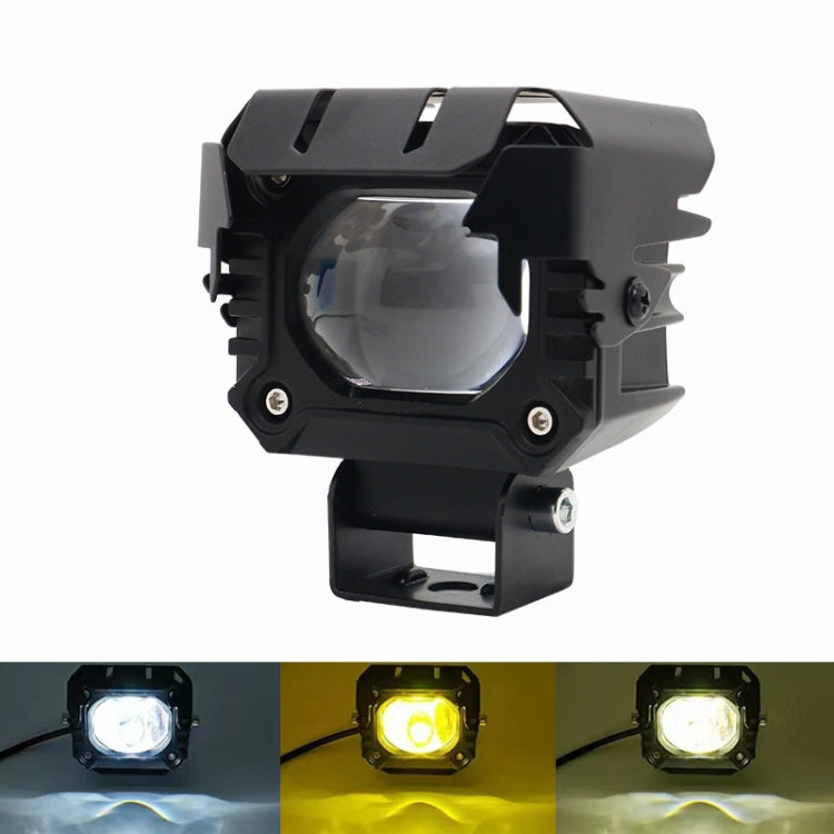 Motorcycle Strong Light With Lens Spotlight Electrical Bike Conversion Spotlight Paving Light(White And Yellow Dual Light) - Headlights by buy2fix | Online Shopping UK | buy2fix