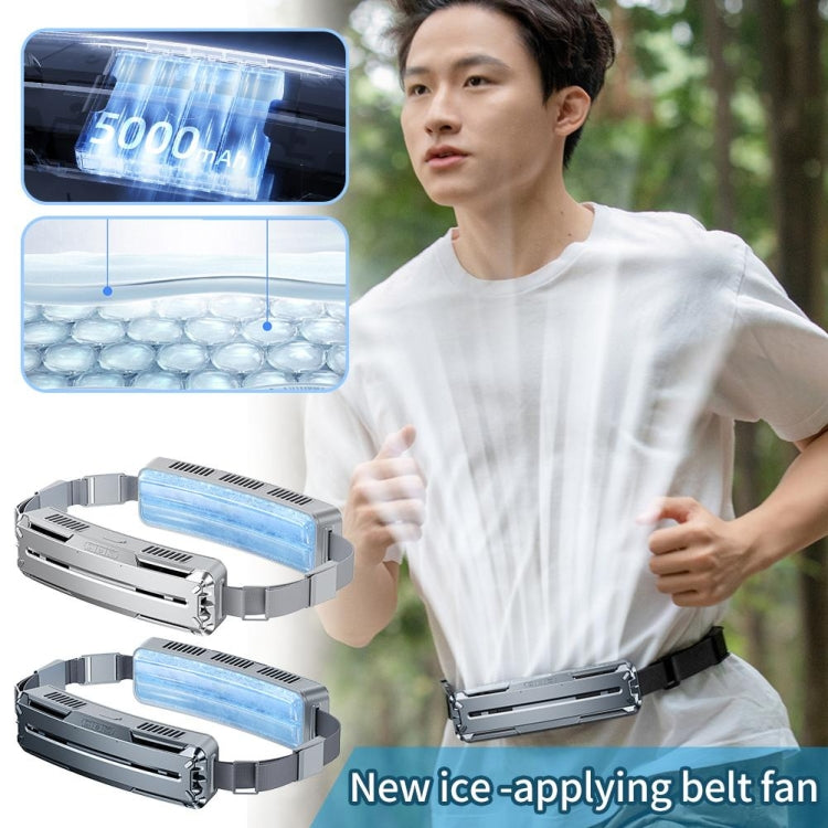 Ice Belt Outdoor Sports Cooling Fan Portable Mini Waist Fan(Dark Sky) - Electric Fans by buy2fix | Online Shopping UK | buy2fix