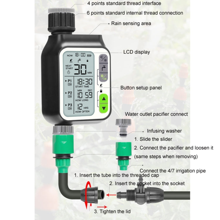 NADSTER Garden Screen Timed Automatic Rain Sensor Flower Waterer, Specification: Single Outlet - Watering & Irrigation by NADSTER | Online Shopping UK | buy2fix