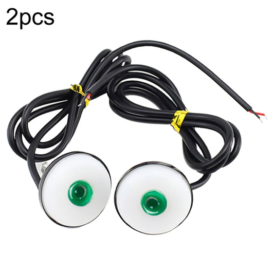 2pcs 23mm Motorcycle Eagle Eye Light Reverse Rearview Mirror Spotlight(Green) - Eagle Eye Lamps by buy2fix | Online Shopping UK | buy2fix