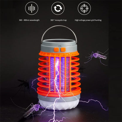 E-SMARTER W890-1 Solar LED Electric Shock Mosquito Light Outdoor USB Rechargeable Lighting Mosquito Trap(Orange) - Repellents by E-SMARTER | Online Shopping UK | buy2fix