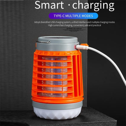 E-SMARTER W890-1 Solar LED Electric Shock Mosquito Light Outdoor USB Rechargeable Lighting Mosquito Trap(Orange) - Repellents by E-SMARTER | Online Shopping UK | buy2fix