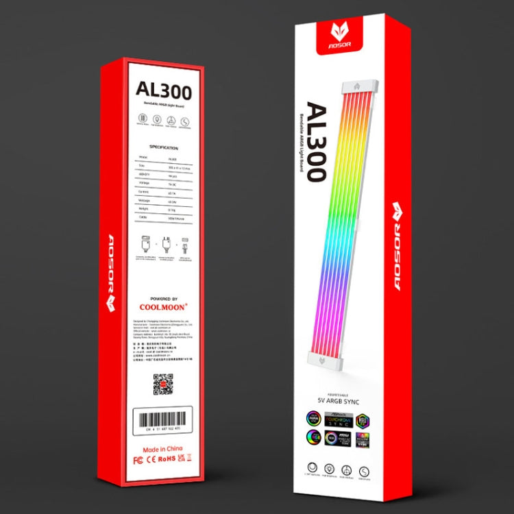 AOSOR AL300 Computer Glow Line ARGB Neon Cable Motherboard Chassis Light Strip Light Board Decoration(Black) by AOSOR