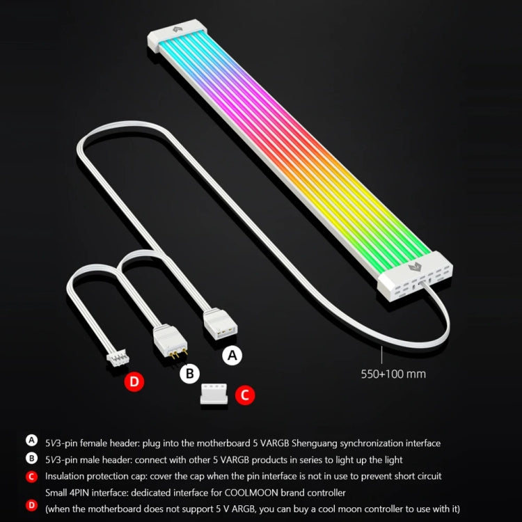 AOSOR AL300 Computer Glow Line ARGB Neon Cable Motherboard Chassis Light Strip Light Board Decoration(Black) by AOSOR