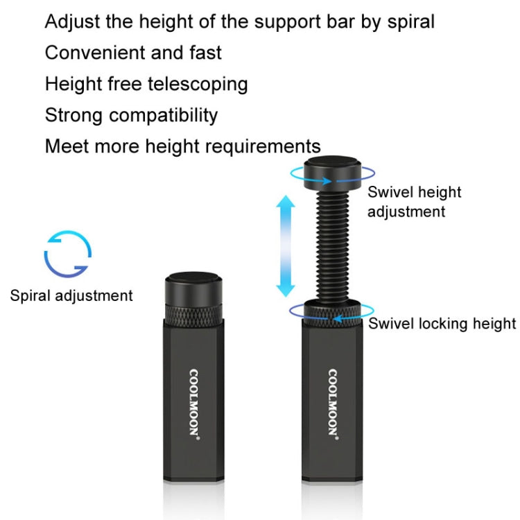 COOLMOON Graphics Card Stand Desktop Computer Graphics Card Vertical Top Support Bracket Screw Telescopic Support Rods, Adjustable Height: 5-8cm (Black) - Caddies & Enclosures by COOLMOON | Online Shopping UK | buy2fix